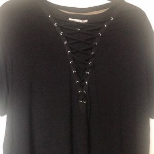 Sexy black lace up top